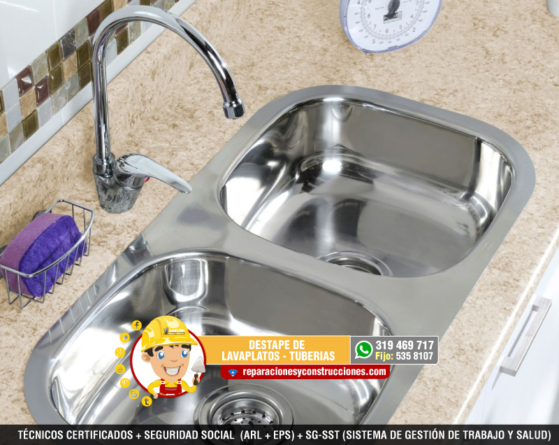destape de tubería de lavaplato