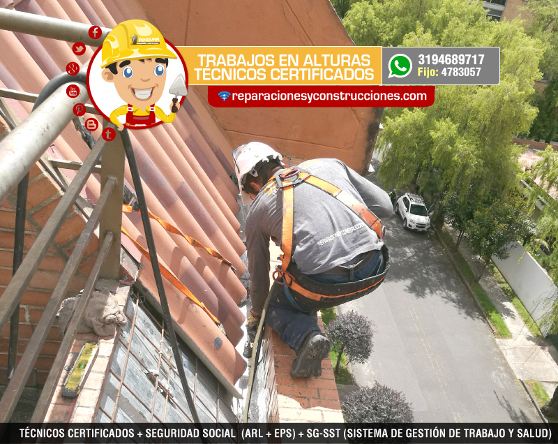 trabajo de reparación de domos en altura